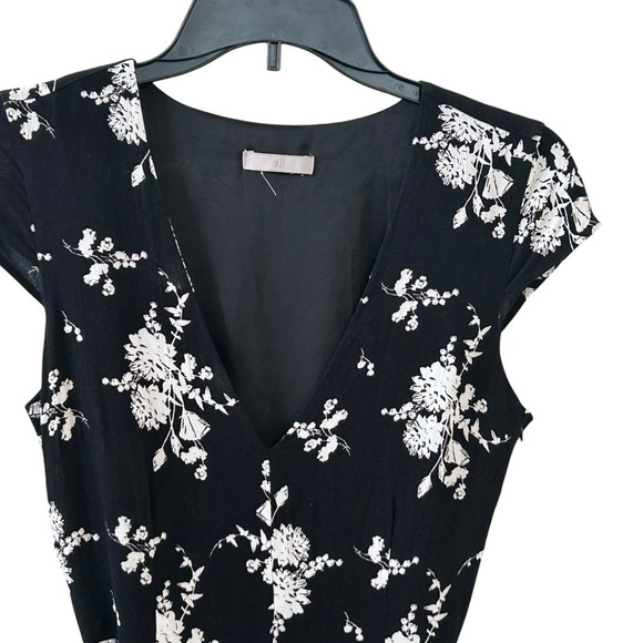 H & M Black and White Dress Floral Dress - Picture 3 of 9